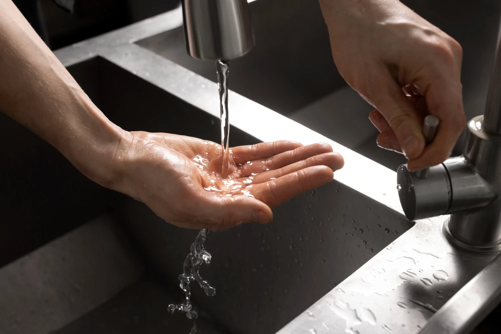 Close up on a sink with low water pressure