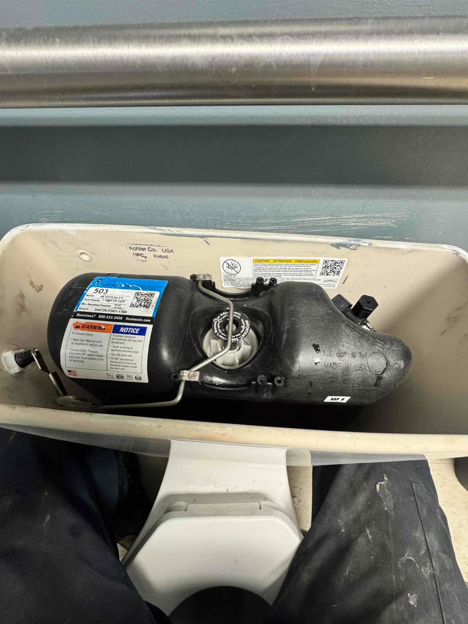 Repaired a leak from a pressurized toilet tank