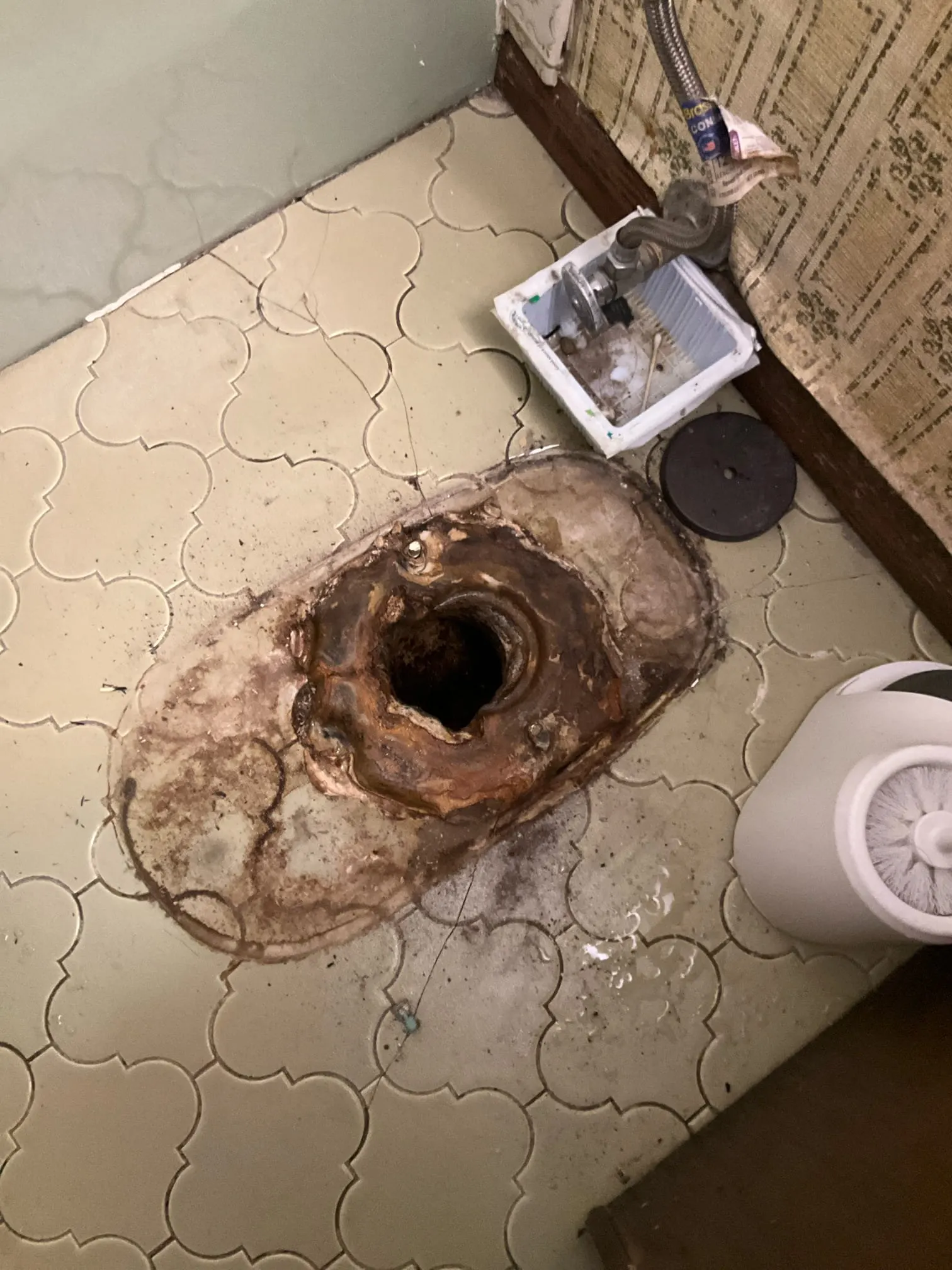 Replaced a rusted toilet flange with a new one